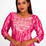 Cotton Foil Printed Naira Cut Kurti