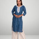 Cotton Printed Embroidered Kurti