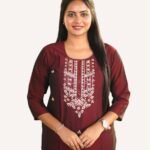 Silk Embroidered Women Kurti