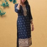 Gold Zari Embroidered Women Kurti