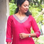 Embroidered Cotton Blend Ethnic Kurti