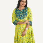 Katha Cotton Flared Anarkali Kurti
