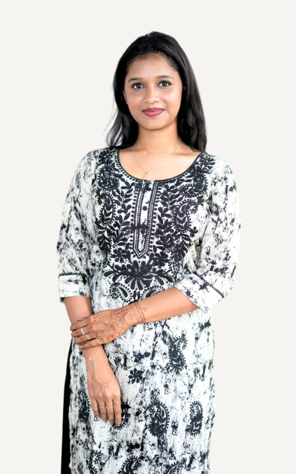 Chikankari Straight Cut Cotton Kurti