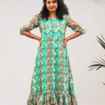 Forest Ruffle Midi Dress