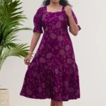 Purple Dove Ruffle Midi Dress