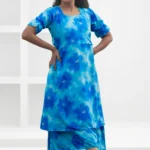 Mugil Blue Tie-Dye Georgette Midi Dress