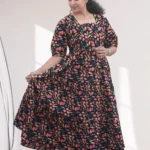 Dew Black Cotton Tier Maxi Dress