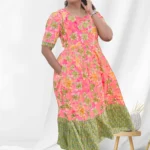 Dew Pink Cotton Midi Dress