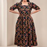 Dew Black Cotton Tier Maxi Dress